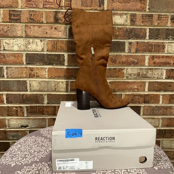 Kenneth Cole Reaction Womens Corie Lace Knee High Boots Tobacco Brown Size 8.5M - Picture 8 of 8